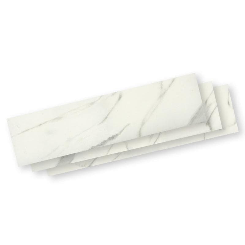 Aquabella Stone Age Calacatta 3x12 Porcelain Bullnose Pool Tile - Image 1