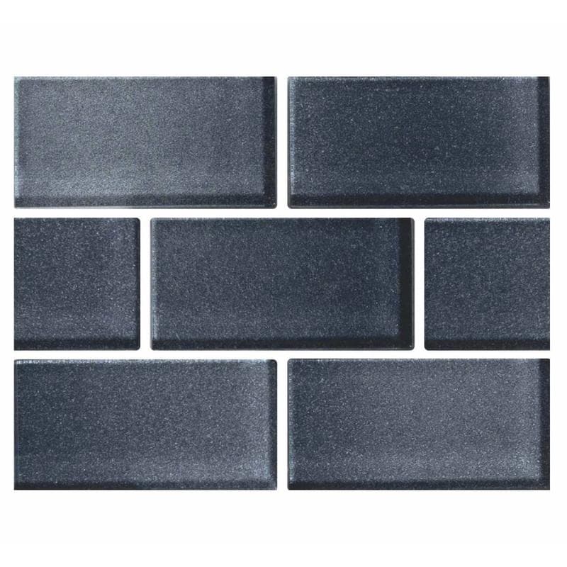 Aquabella Riviera Aqua Andora 2x4 Glass Mosaic 12"x12" Pool Tile (RV-2432) - Image 1