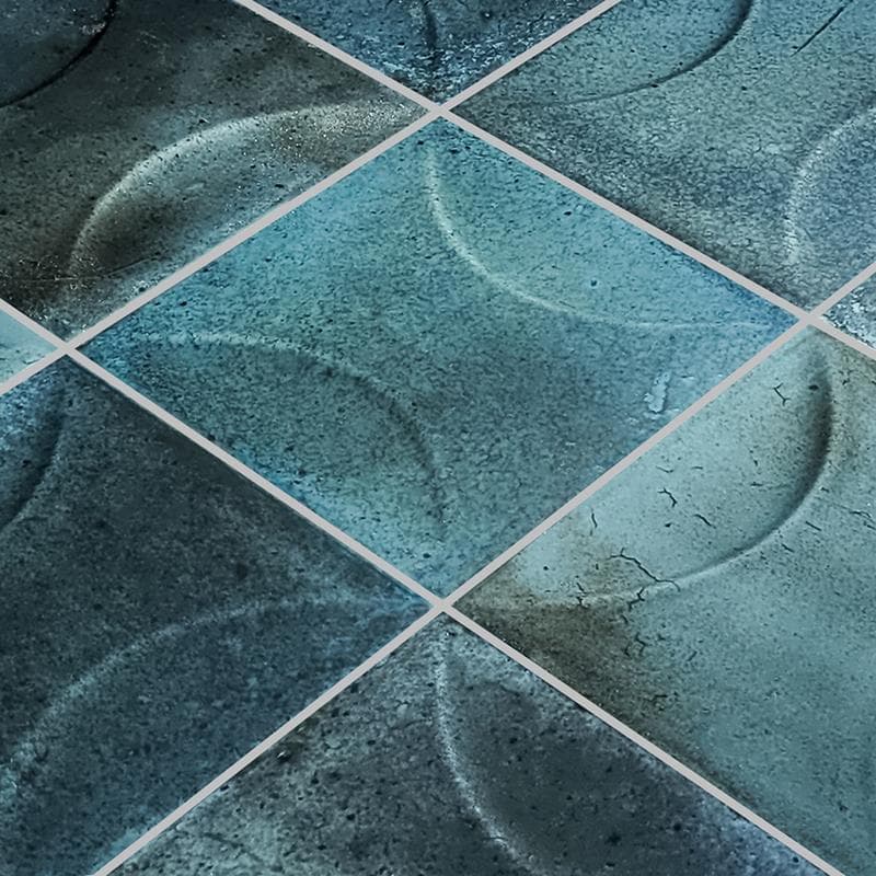 Artistry Boutique Prussian Blue Relief 6x6 - Pool Tile - Image 2