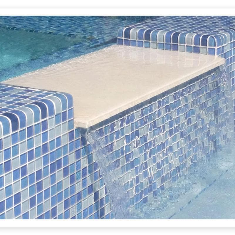 Crystal Trim Turquoise Cobalt Blue Blend Glass Bullnose Pool Tile (Covering 1 Linear Foot) - Image 4