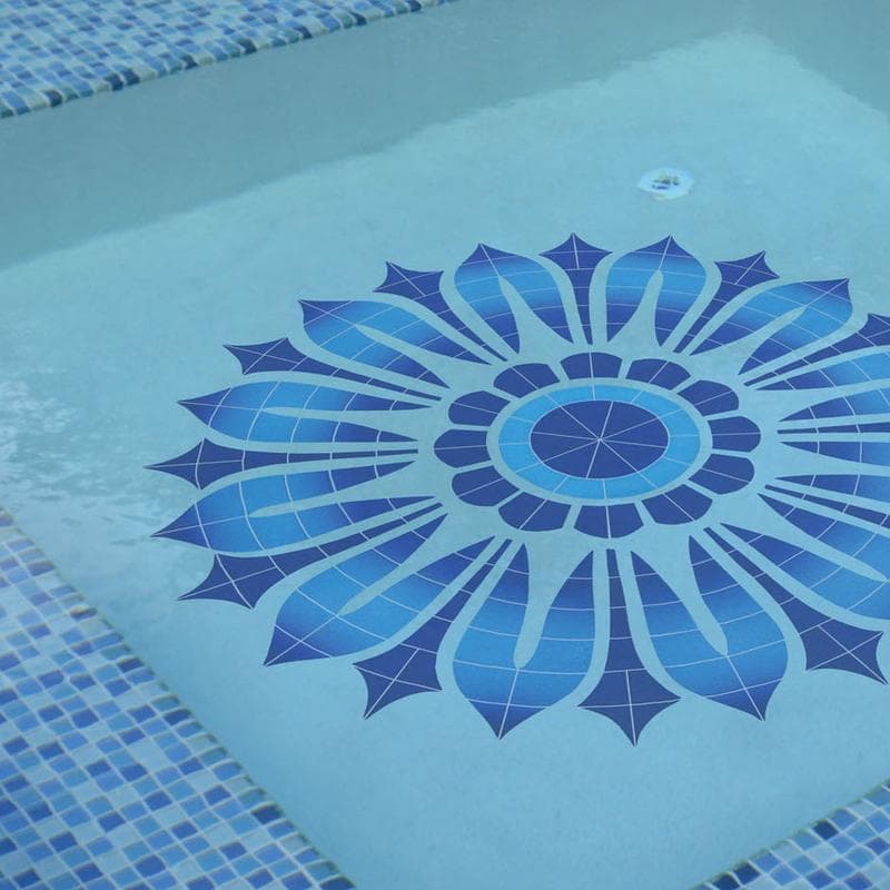 Crystal Trim Turquoise Cobalt Blue Blend Glass Bullnose Pool Tile (Covering 1 Linear Foot) - Image 3