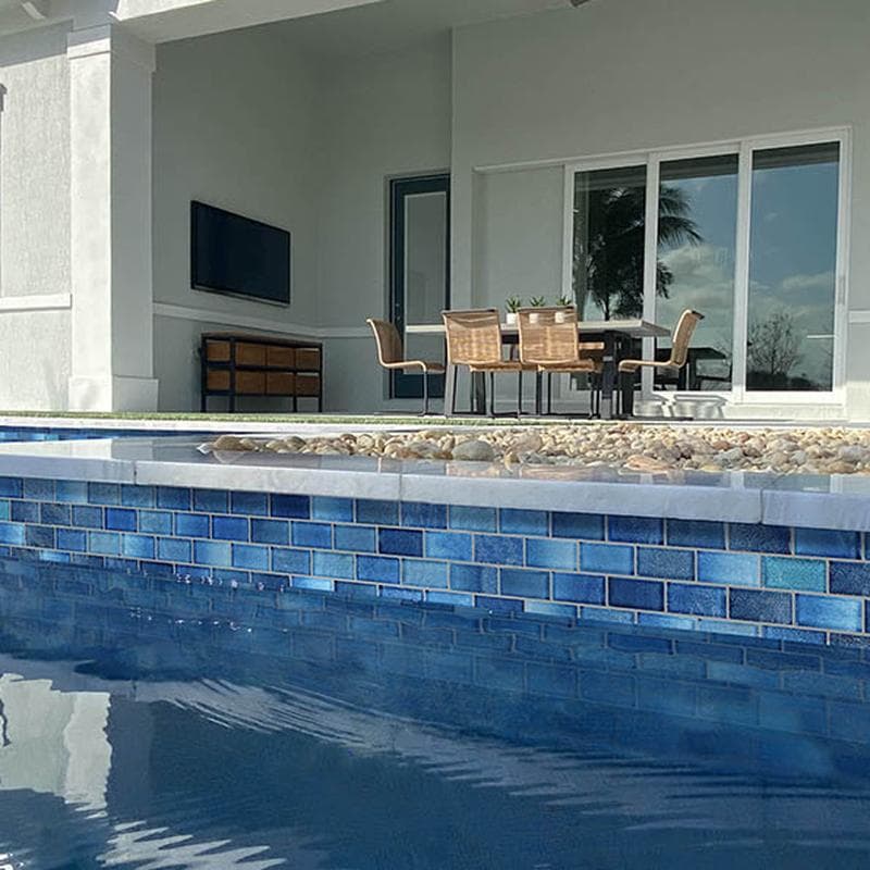 Crystal Waters Gulf Stream 1x2 Glass Mosaic 12"x12" Pool Tile - Image 4