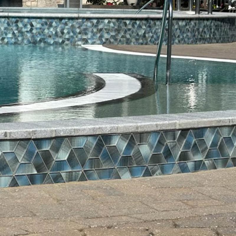 Dimension Morning Fog 2x4 Glass Mosaic 12"x12" Pool Tile - Image 4