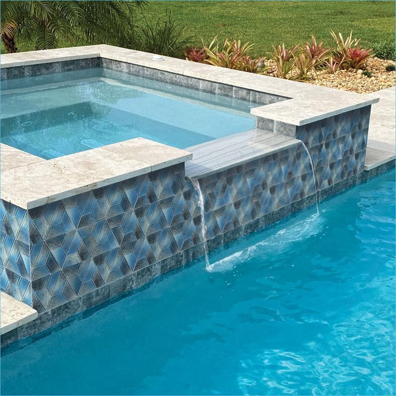 Dimension Morning Fog 2x4 Glass Mosaic 12"x12" Pool Tile - Image 5
