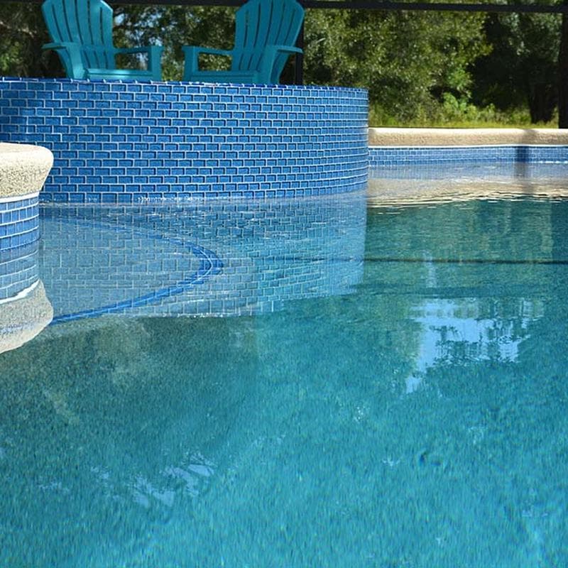 Galaxy Blue 1x2 Glass Mosaic 12"x12" Pool Tile - Image 6