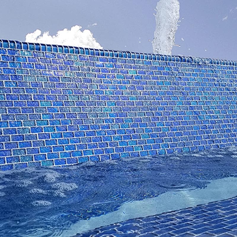 Galaxy Blue 1x2 Glass Mosaic 12"x12" Pool Tile - Image 5