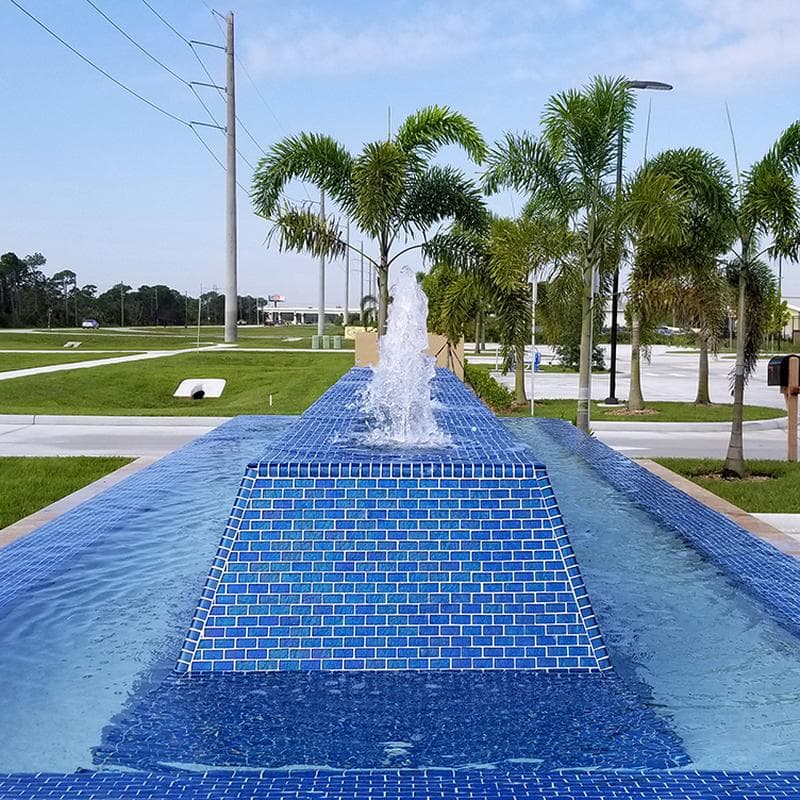 Galaxy Blue 1x2 Glass Mosaic 12"x12" Pool Tile - Image 4