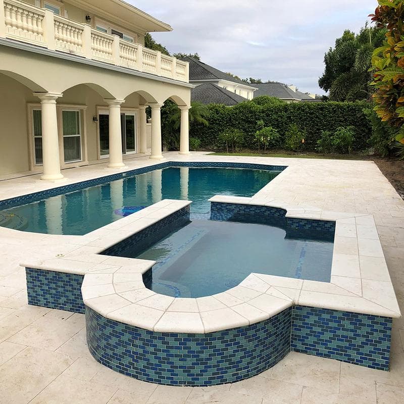 Galaxy Blue Blend 1x1 Glass Mosaic 12"x12" Pool Tile - Image 3