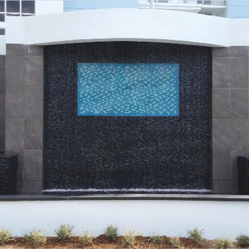 Galaxy Slate Blend 1x2 Glass Mosaic 12"x12" Pool Tile - Image 7