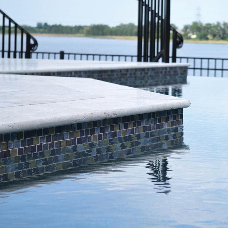 Lunar Dark Blue Blend 1x1 Glass Mosaic 12"x12" Pool Tile - Image 6