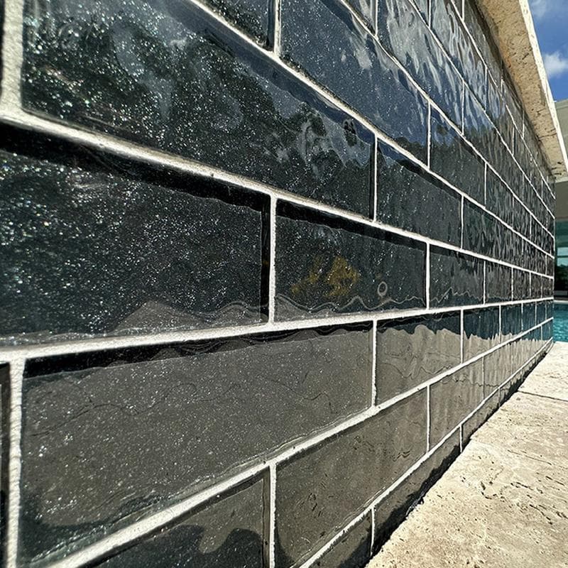 Moonscape Black 6x6 Glass Pool Tile - Image 3