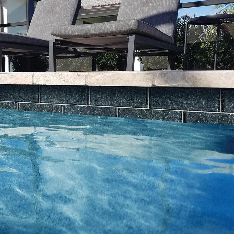 Moonscape Black 6x6 Glass Pool Tile - Image 4