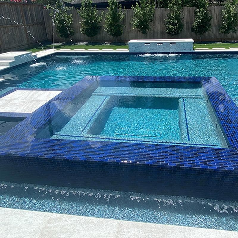 Nightfall Cobalt Black 1x3 Glass Mosaic 12"x12" Pool Tile - Image 4