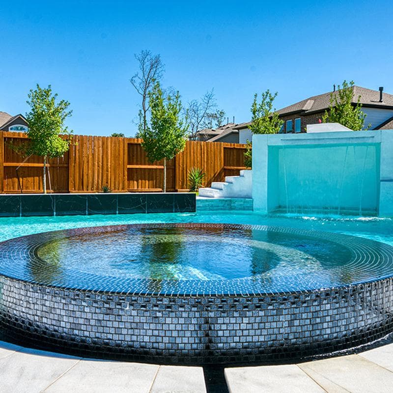 Signature Blue 1x1 Glass Mosaic 12"x12" Pool Tile - Image 5