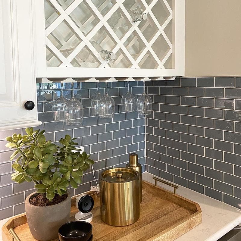 Subway Gray 2x4 Glass Mosaic 12"x12" Pool Tile - Image 4