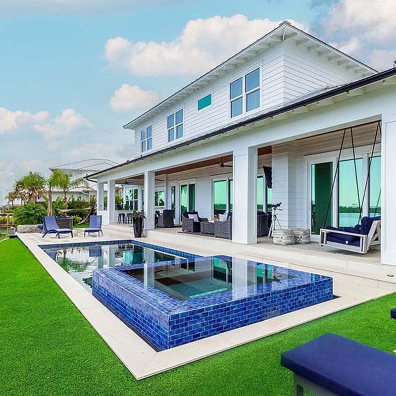 Subway Stratus Blue 2x4 Glass Mosaic 12"x12" Pool Tile - Image 7