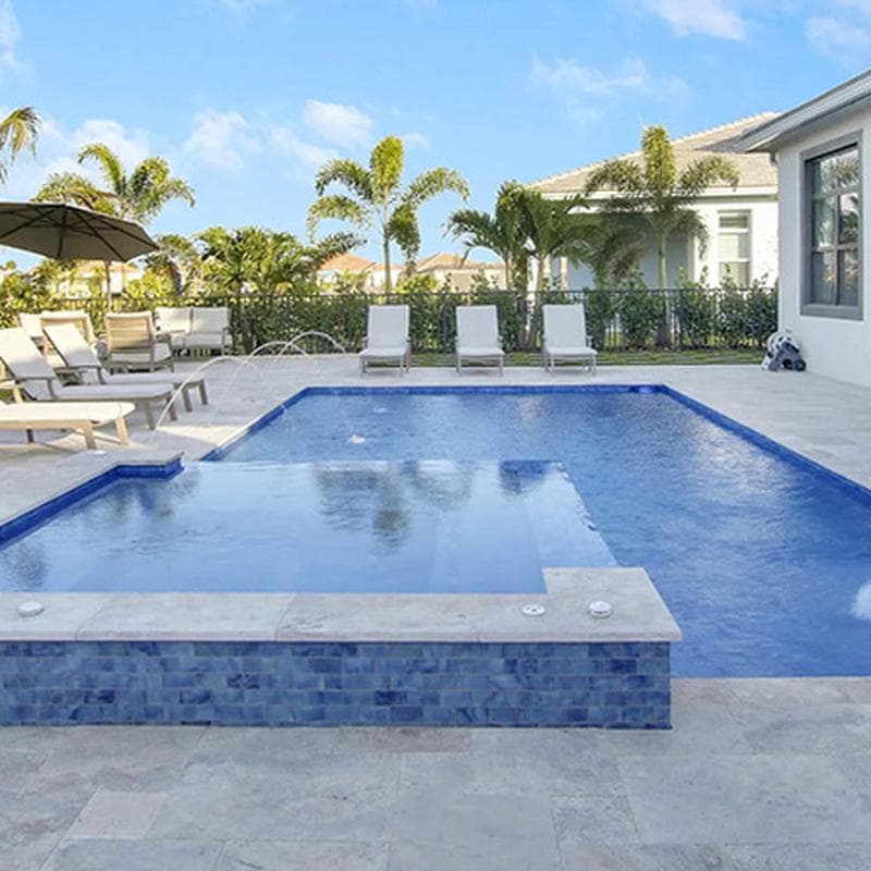 Subway Stratus Blue 2x4 Glass Mosaic 12"x12" Pool Tile - Image 6