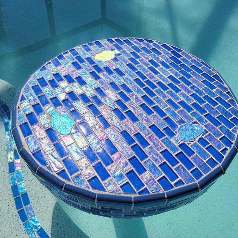 Twilight Royal Blue 1x2 Glass Mosaic 12"x12" Pool Tile - Image 4