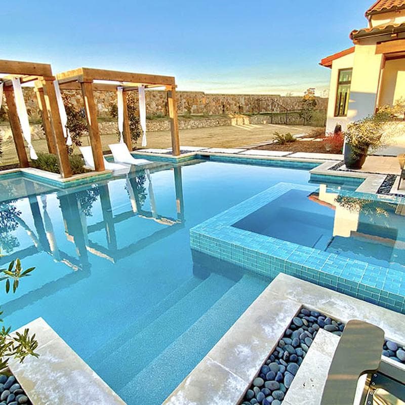 Twilight Turquoise Mixed Glass Mosaic 12"x12" Pool Tile - Image 4