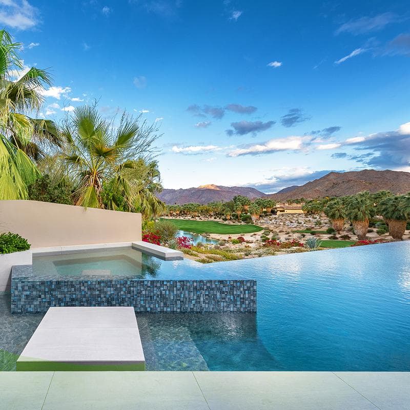 Watercolors Steel Blue Gray Blend Mixed Glass Mosaic 12"x12" Pool Tile - Image 3