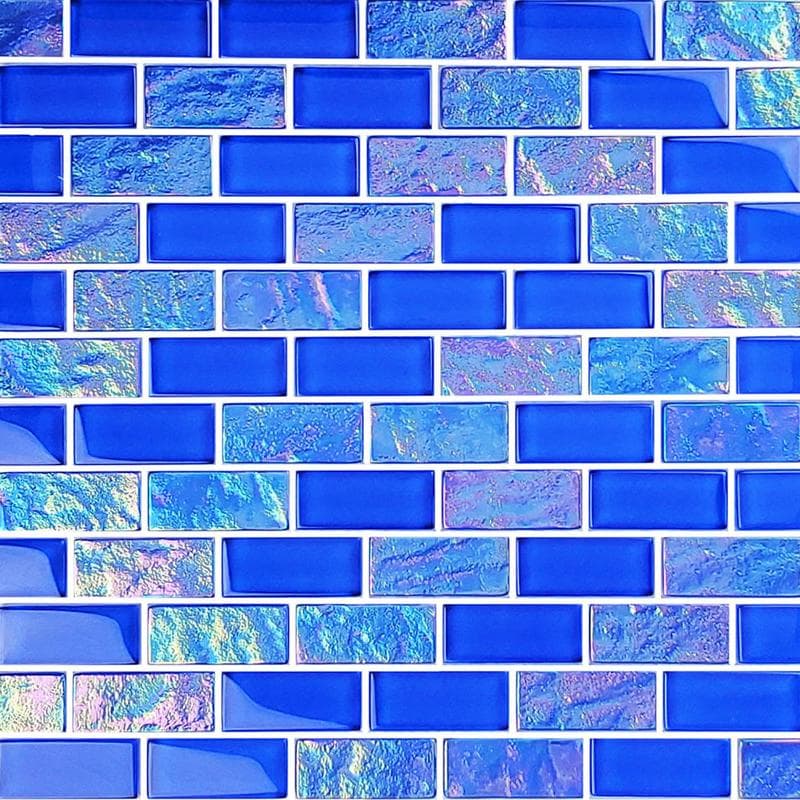 Twilight Royal Blue 1x2 Glass Mosaic 12"x12" Pool Tile - Image 1