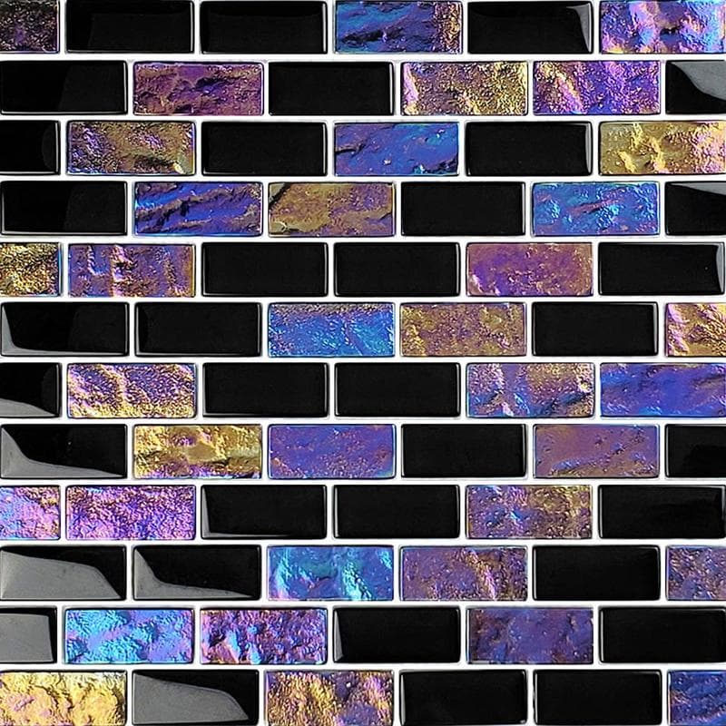Twilight Black 1x2 Glass Mosaic 12"x12" Pool Tile - Image 1