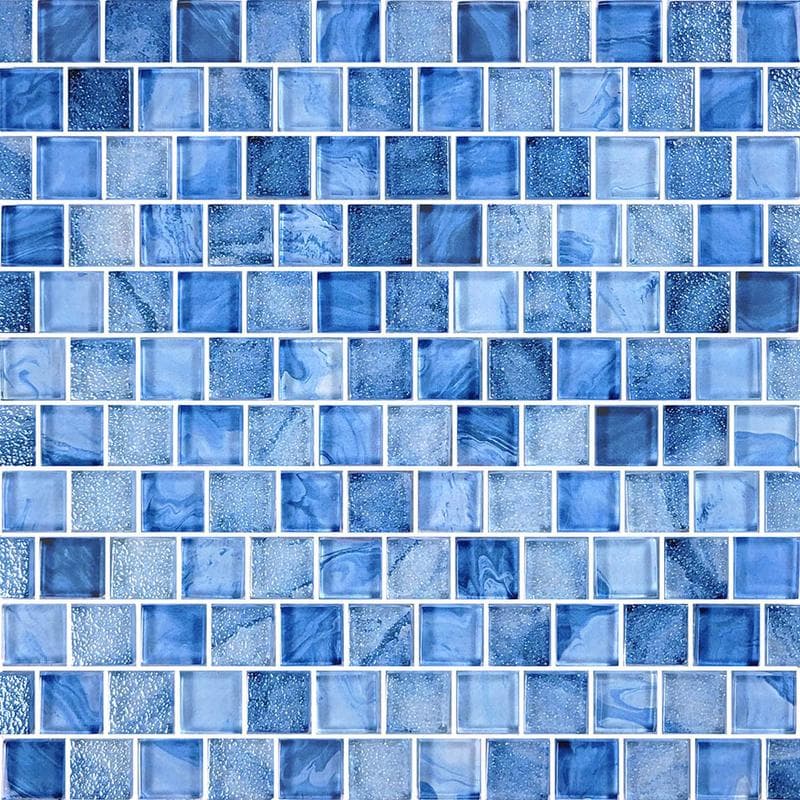 Signature Lapis Blue 1x1 Glass Mosaic 12"x12" Pool Tile - Image 1