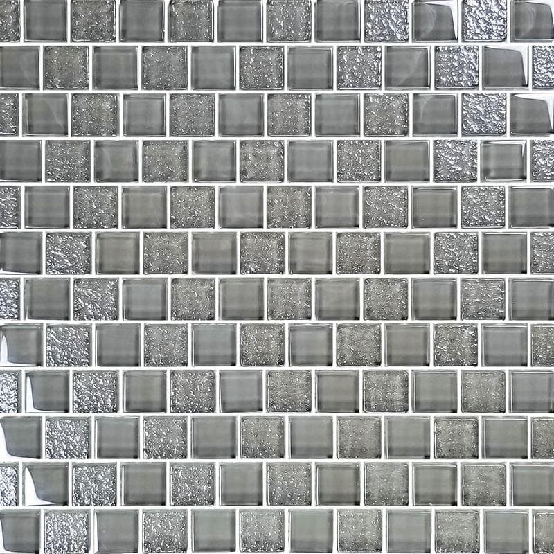 Signature Gray 1x1 Glass Mosaic 12"x12" Pool Tile - Image 1