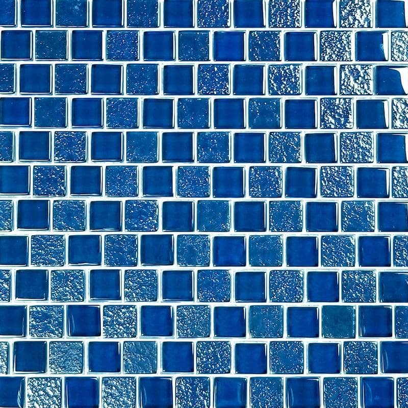 Signature Blue 1x1 Glass Mosaic 12"x12" Pool Tile - Image 1