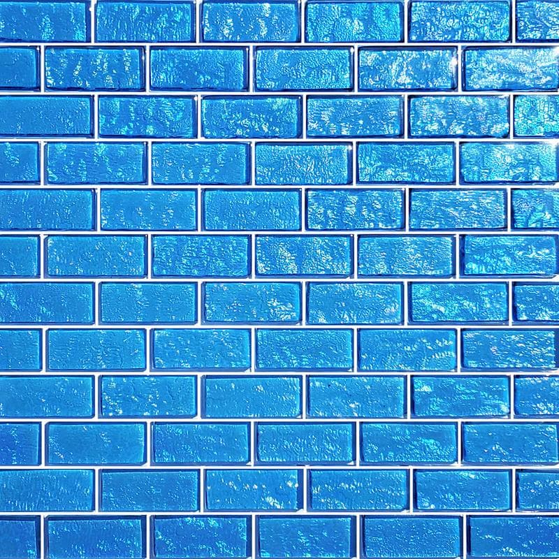 Galaxy Blue 1x2 Glass Mosaic 12"x12" Pool Tile - Image 1