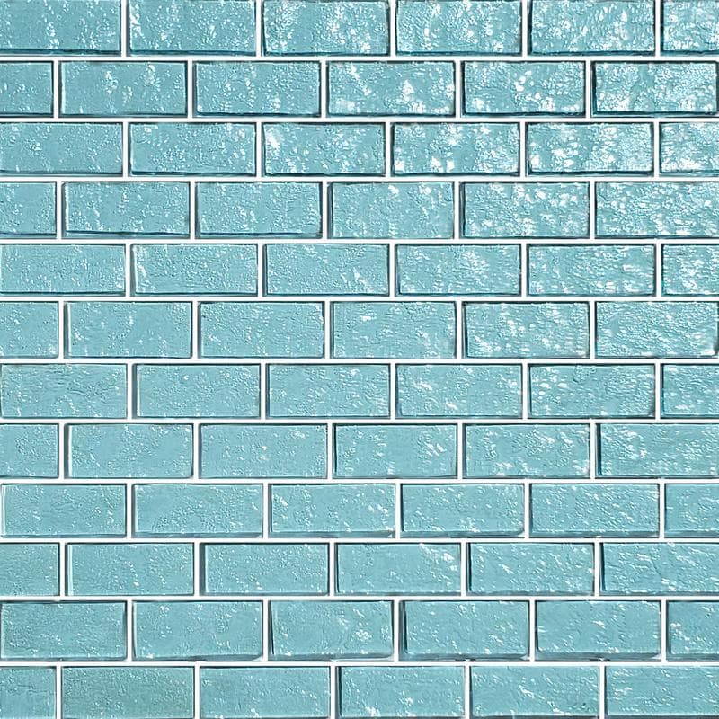 Galaxy Aquamarine 1x2 Glass Mosaic 12"x12" Pool Tile - Image 1