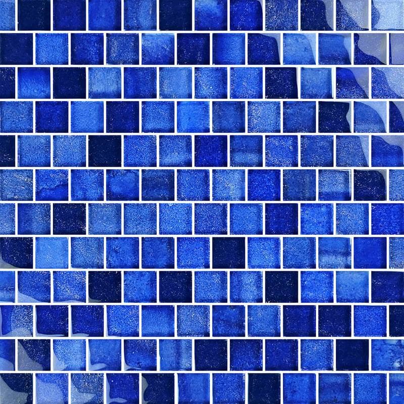 Crystal Waters Deep Sea 1x1 Glass Mosaic 12"x12" Pool Tile - Image 1