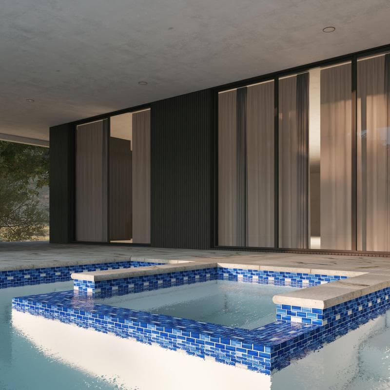 Aquabella Monet Paradise 1x2 Glass Mosaic 12"x12" Pool Tile (MS-1284) - Image 5