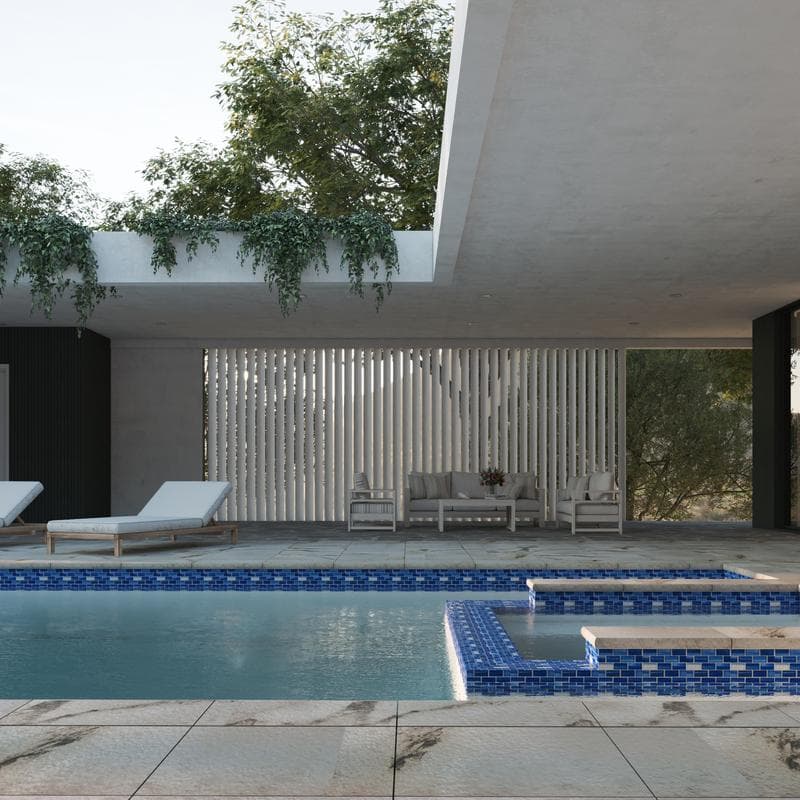 Aquabella Monet Paradise 1x2 Glass Mosaic 12"x12" Pool Tile (MS-1284) - Image 10