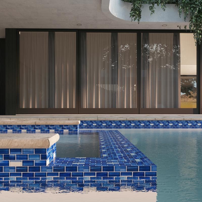 Aquabella Monet Paradise 1x2 Glass Mosaic 12"x12" Pool Tile (MS-1284) - Image 7