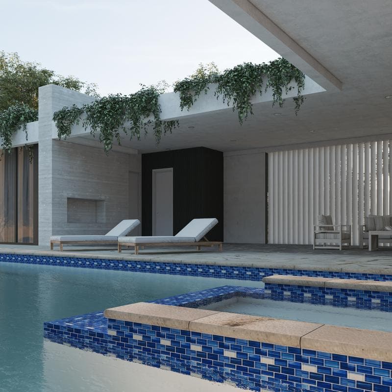 Aquabella Monet Paradise 1x2 Glass Mosaic 12"x12" Pool Tile (MS-1284) - Image 9