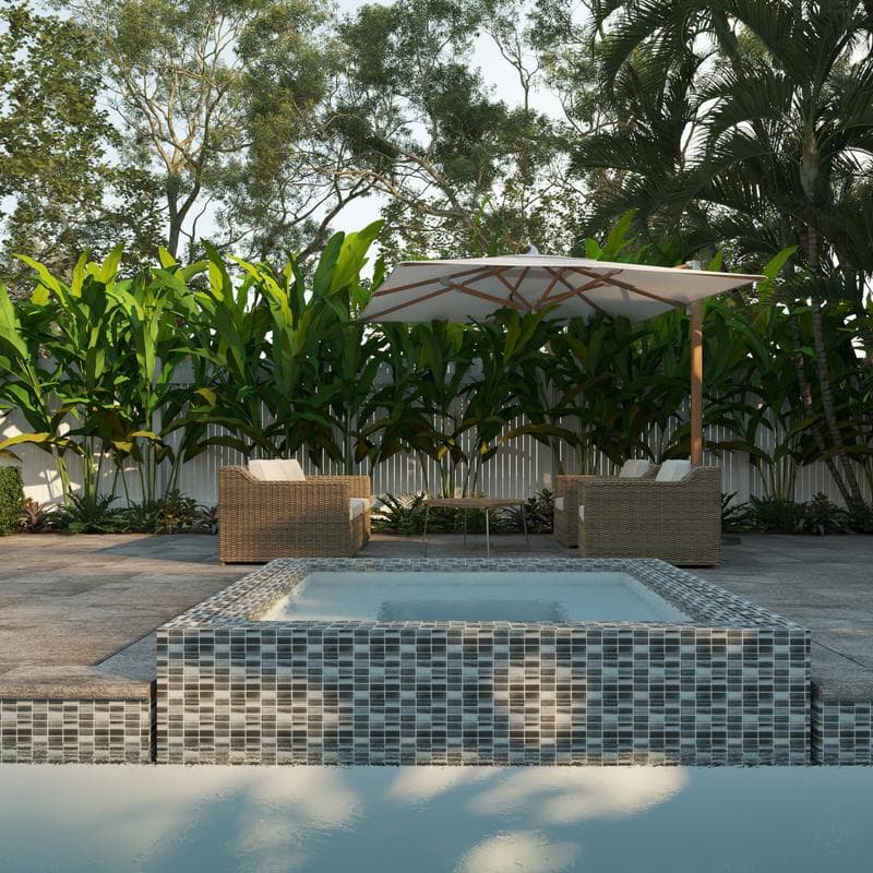 Aquabella London Westminster 1x2 Glass Mosaic 12"x12" Pool Tile (LS-1276) - Image 5