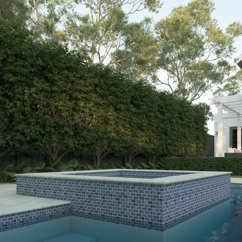 Aquabella Gemstones Lapis 1x2 Porcelain Mosaic 12"x12" Pool Tile - Image 6