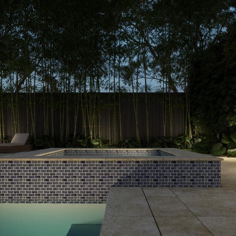 Aquabella Gemstones Lapis 1x2 Porcelain Mosaic 12"x12" Pool Tile - Image 13