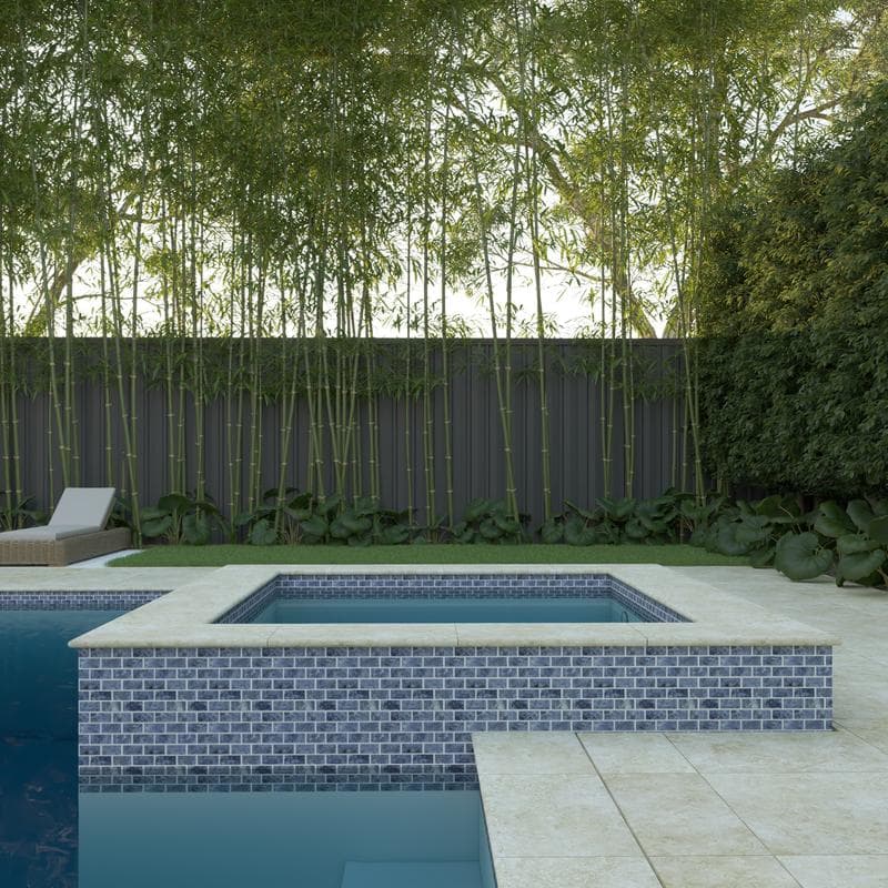 Aquabella Gemstones Lapis 1x2 Porcelain Mosaic 12"x12" Pool Tile - Image 4