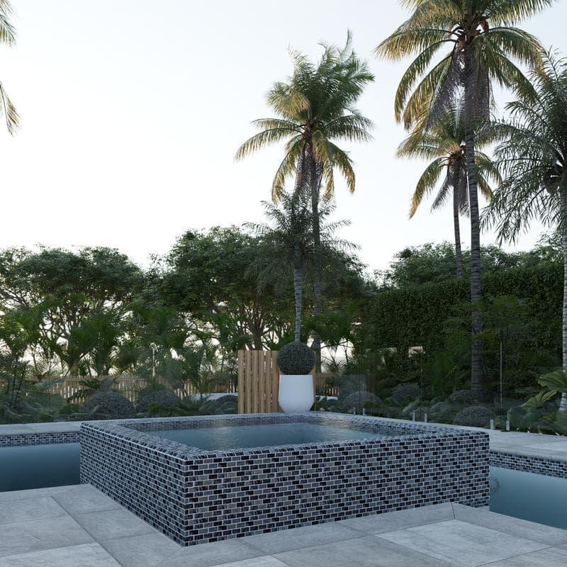 Aquabella Aurora Borealis Magic 1x2 Glass Mosaic 12"x12" Pool Tile (AB-1213) - Image 9