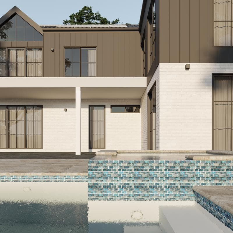 Aquabella Fjord Misty 1x2 Glass Mosaic 12"x12" Pool Tile (FJ-1299) - Image 4