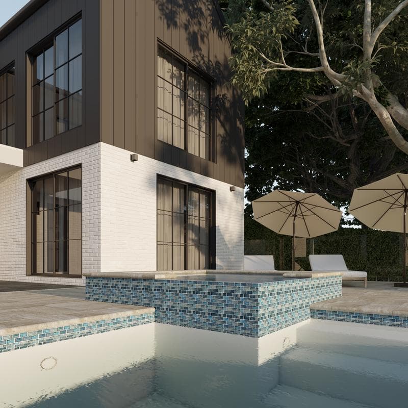 Aquabella Fjord Misty 1x2 Glass Mosaic 12"x12" Pool Tile (FJ-1299) - Image 7