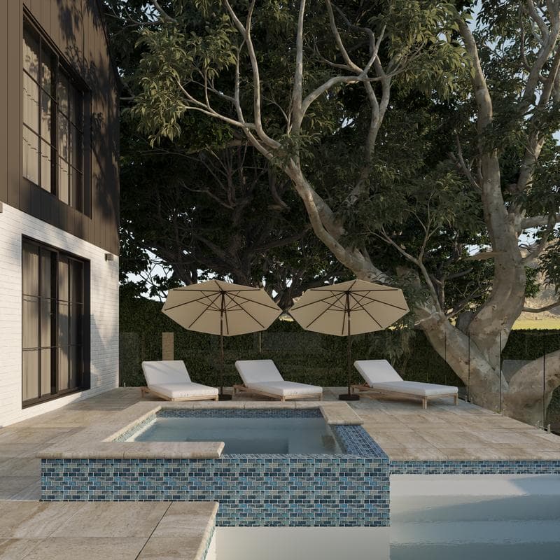 Aquabella Fjord Misty 1x2 Glass Mosaic 12"x12" Pool Tile (FJ-1299) - Image 2