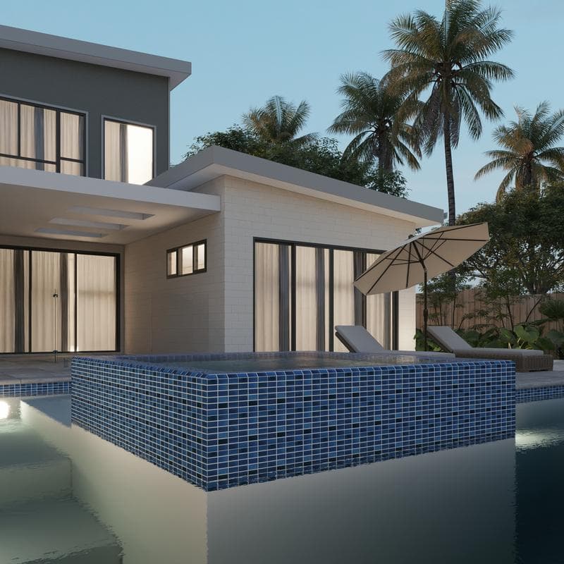 Aquabella London Victoria 1x2 Glass Mosaic 12"x12" Pool Tile (LS-1277) - Image 10