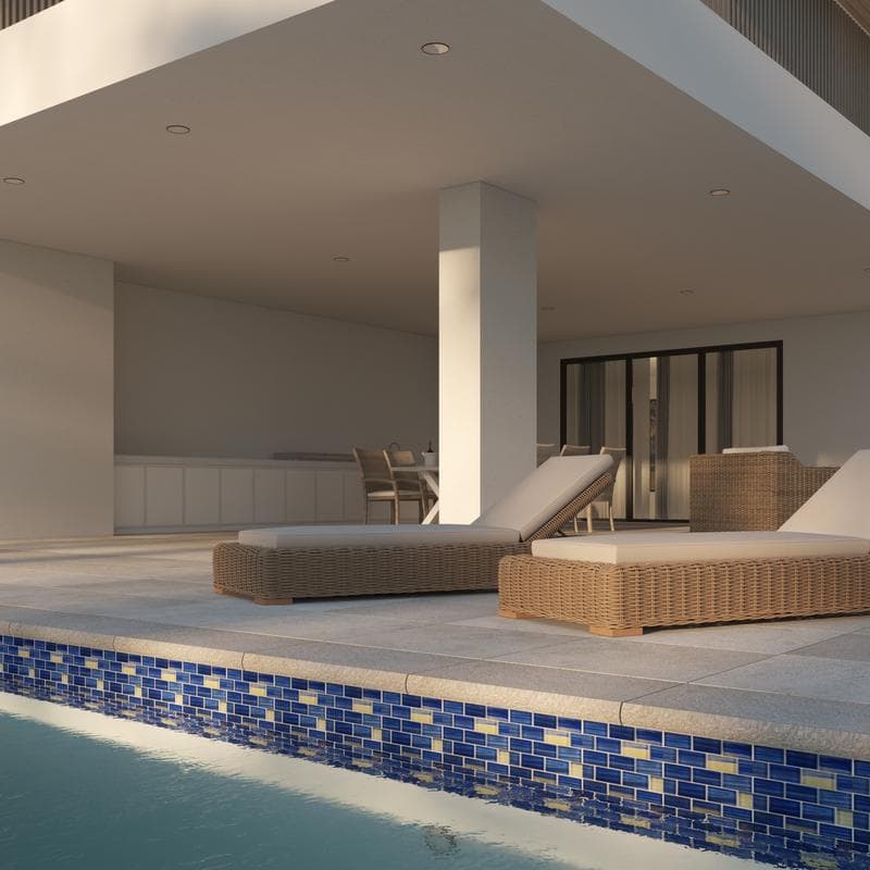 Aquabella Monet Water Lilies 1x2 Glass Mosaic 12"x12" Pool Tile (MS-1281) - Image 6