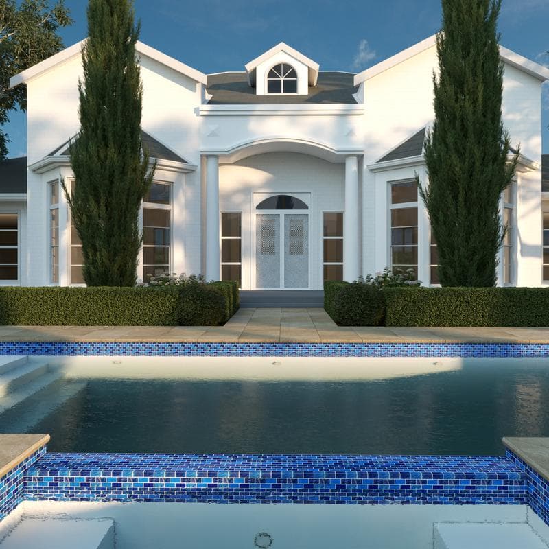 Aquabella Aurora Borealis Crystal 1x2 Glass Mosaic 12"x12" Pool Tile (AB-1210) - Image 5