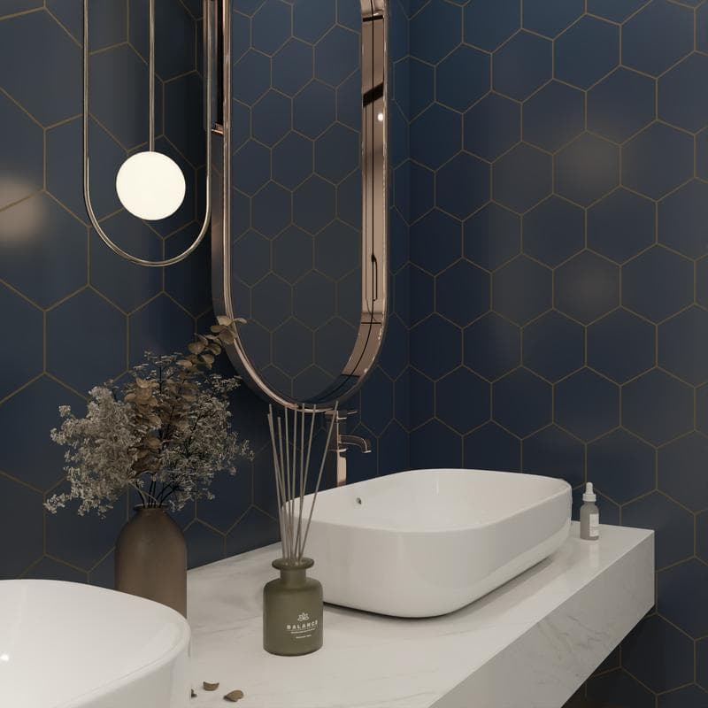 Marquise Hexagon Azul Matte 5x6 - Image 8