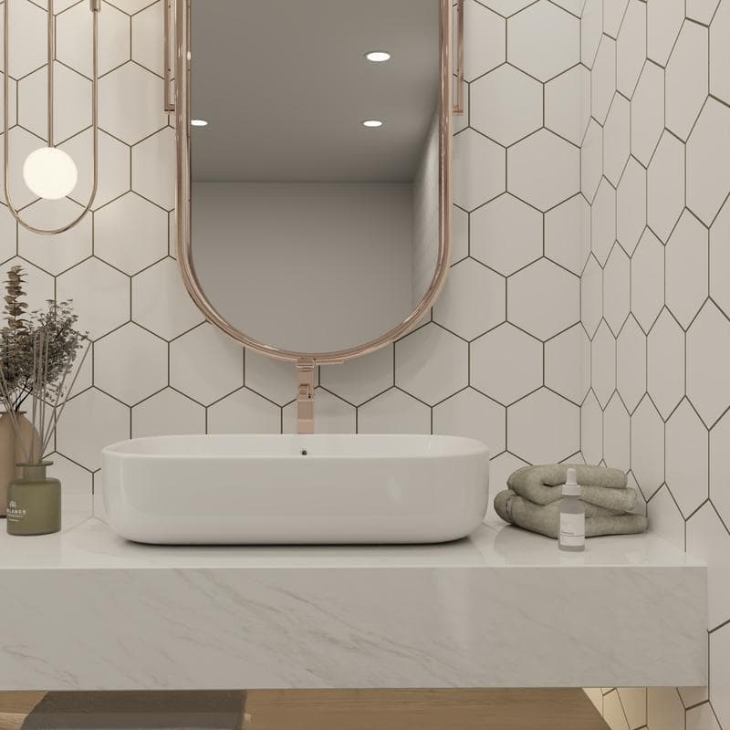 Marquise Hexagon Blanco Matte 5x6 - Image 7