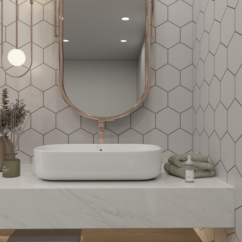 Marquise Hexagon Gris Matte 5x6 - Image 2